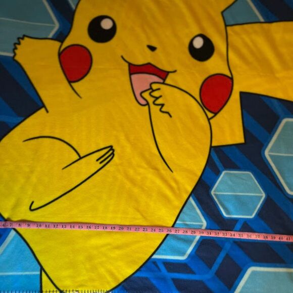 Pokemon Throw Blanket 45x60 Pikachu Yellow Blue Naptime Toddler Cozycore Cosplay - Picture 1 of 8
